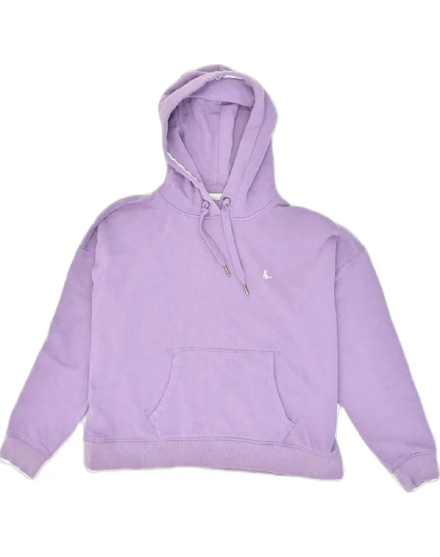 JACK WILLS Womens Hoodie Jumper UK 14 Large  Purple Cotton