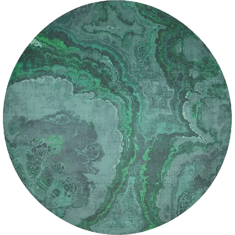 Agate Malachite 16" Round Pebble Placemats, Set Of 4