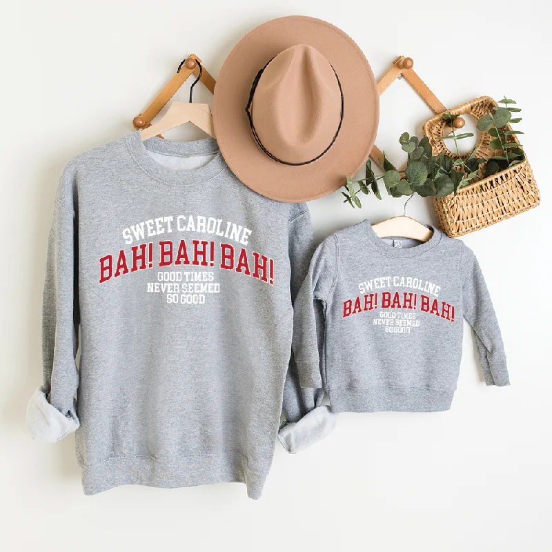 Sweet Caroline Matching Graphic Heather Grey Sweatshirts