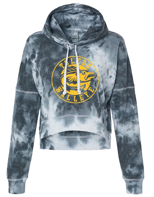 Toledo Walleye Ladies Tie-Dye Cropped Hood