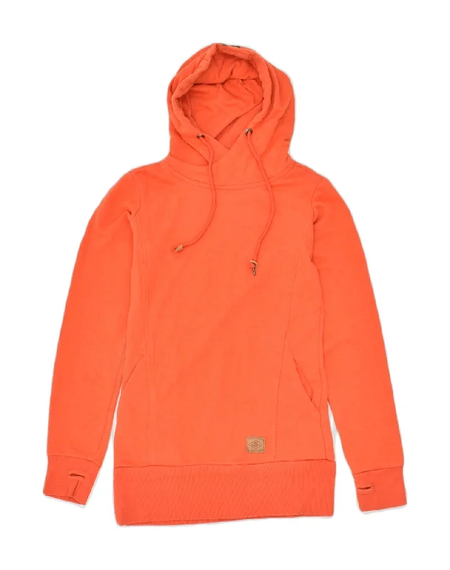 O'NEILL Womens Graphic Hoodie Jumper UK 10 Small Orange Cotton