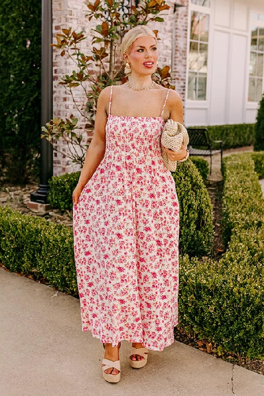 Smiles and Sunshine Floral Maxi in Ivory Curves