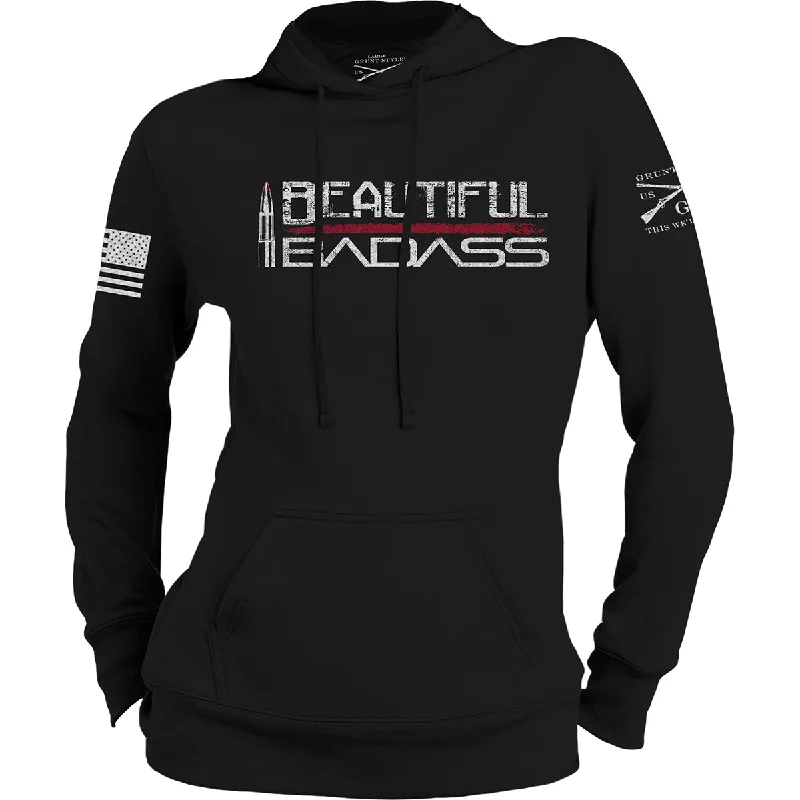 Grunt Style Women's Beautiful Badass Pullover Hoodie - Black