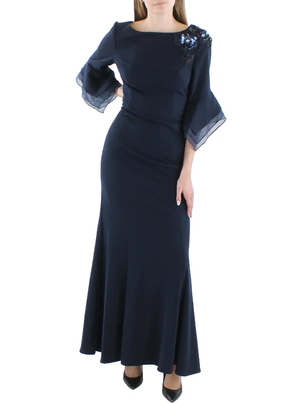 Womens Maxi Embellished Evening Dress