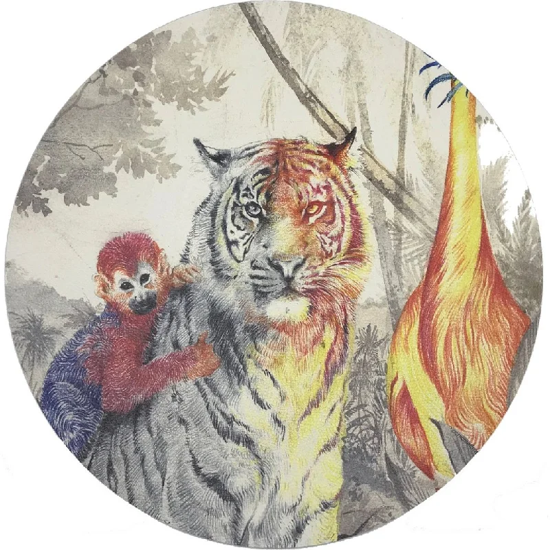 Arcadia Tiger 16" Round Pebble Placemats, Set Of 4