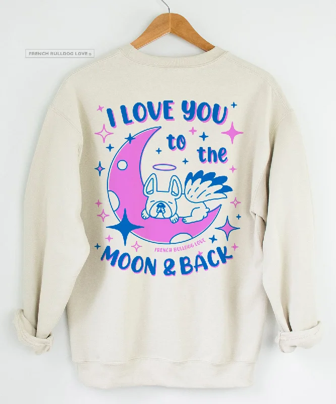 I Love You to the Moon & Back - Unisex Crewneck Sweatshirt - Blue/Pink