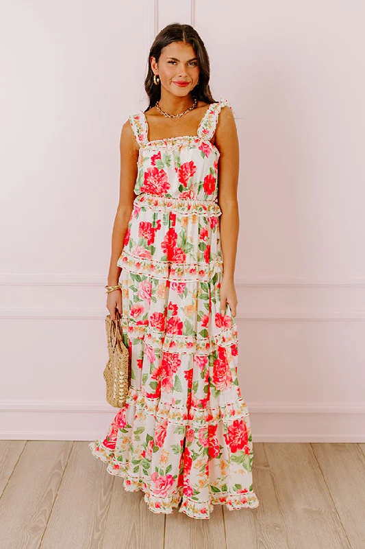 Floral Fantasy Ruffle Maxi