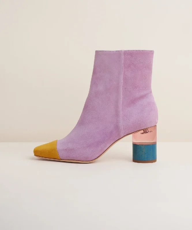 Memphis Suede Ankle Colorblock Heeled Boots | Nassau