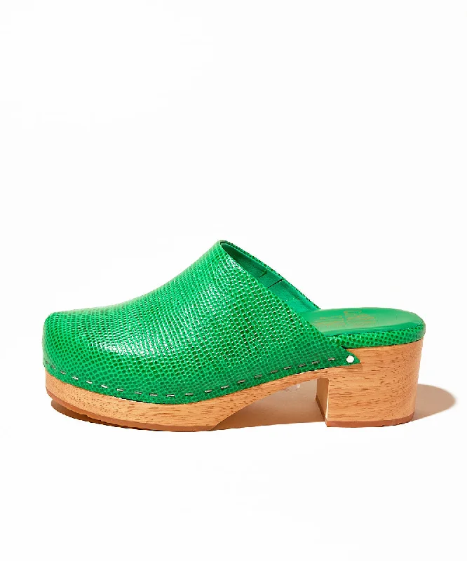 Martino Low Heel Wooden Clog | Hot Mint