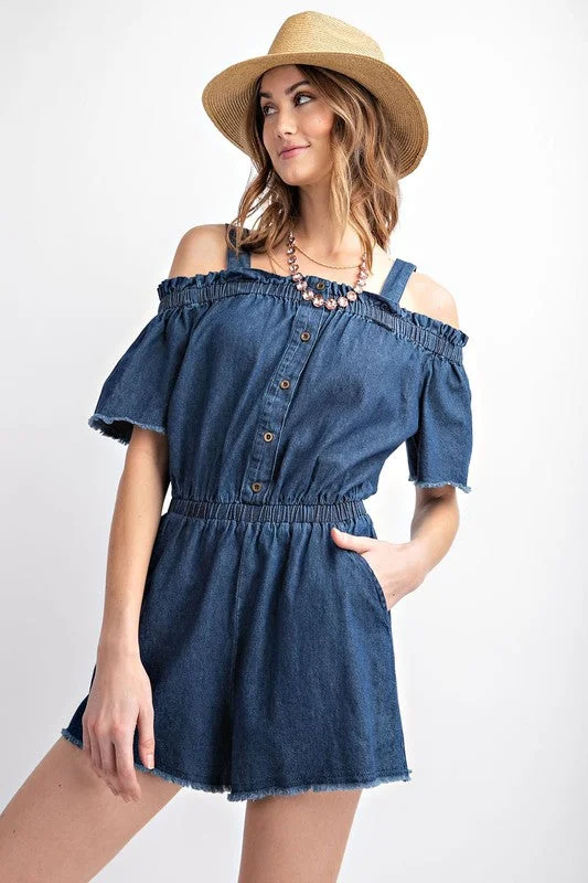 Distressed Hemline Romper