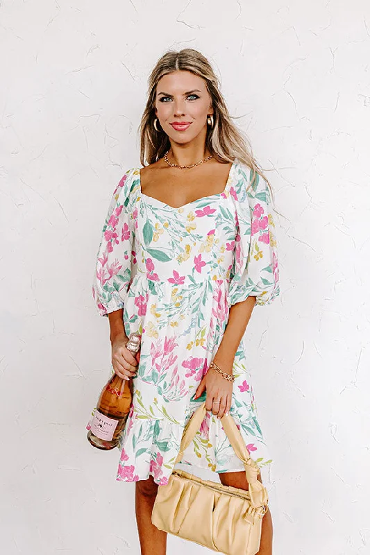 Door To Destiny Floral Dress in Ivory