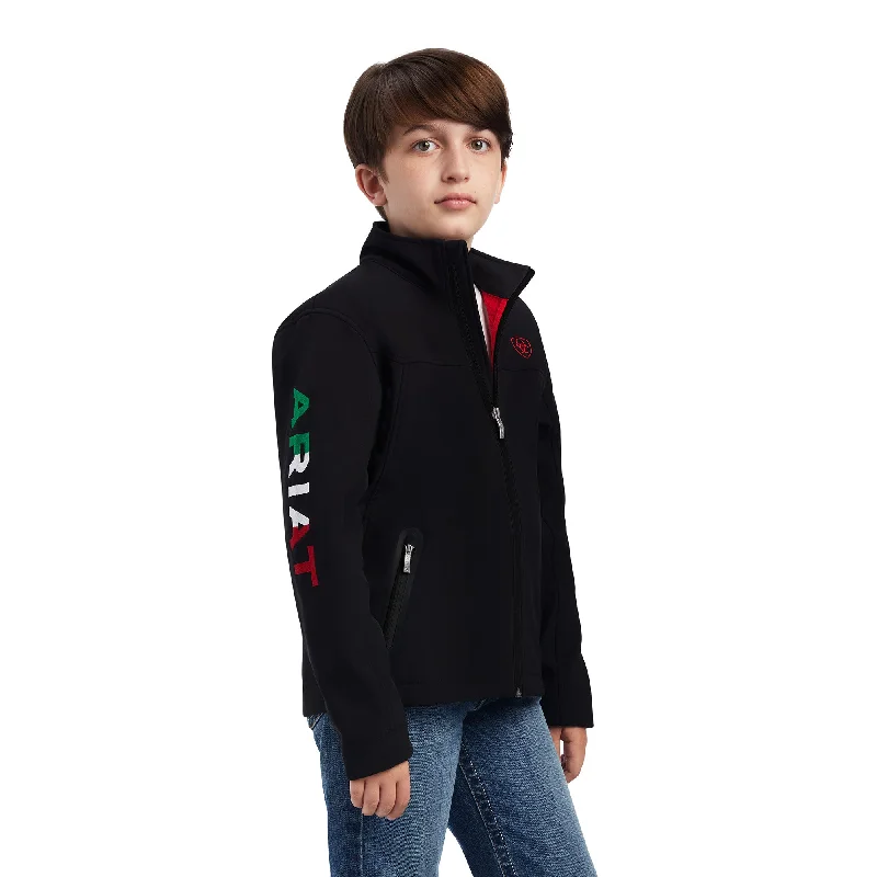 Ariat® Youth Boy's New Team Mexican Black Softshell Jacket 10043053