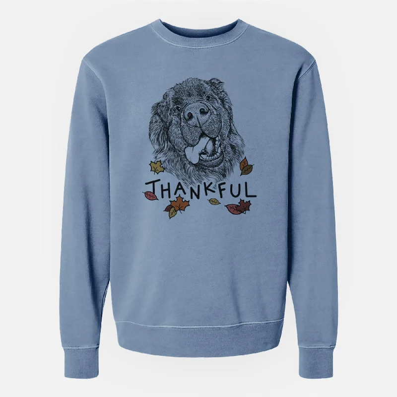 Thankful Tuna the Newfoundland - Unisex Pigment Dyed Crew Sweatshirt