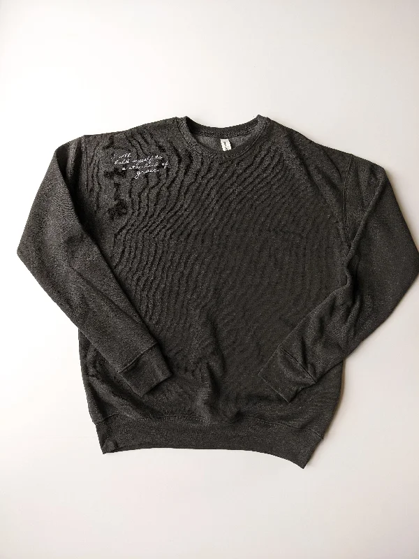 READY-TO-SHIP *NEW* embroidered Gray crewneck- Size Small