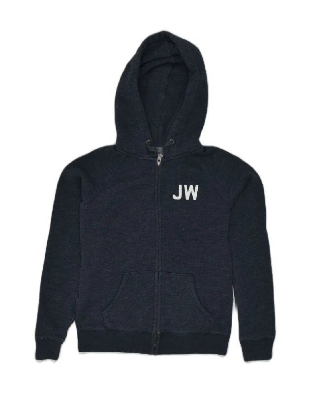 JACK WILLS Womens Zip Hoodie Sweater UK 10 Small Navy Blue Cotton