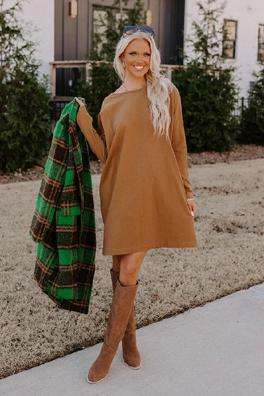 Always There For You T-Shirt Dress In Camel