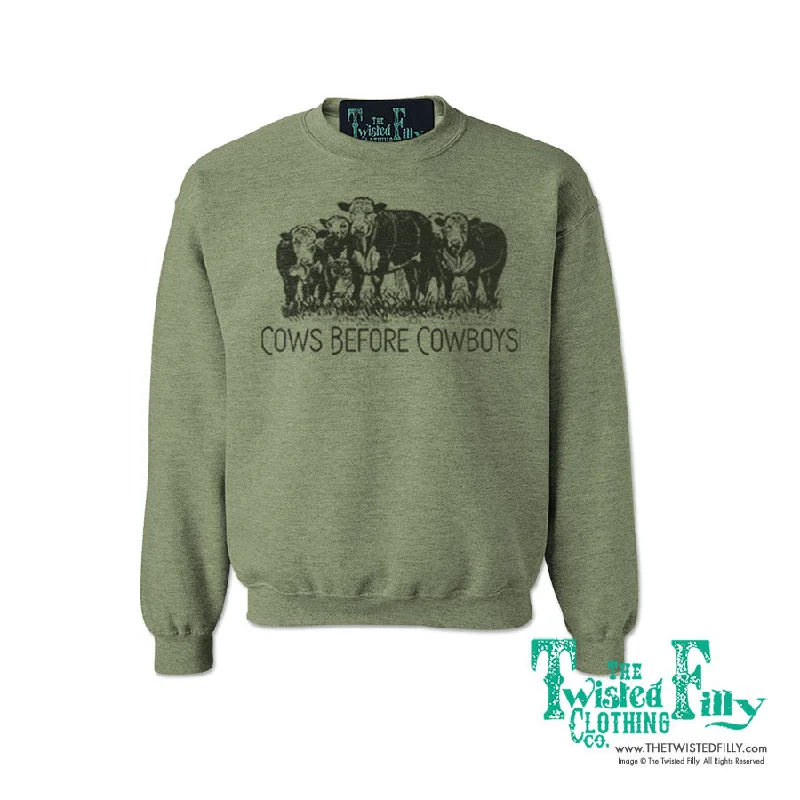 Cows Before Cowboys - Adult Womens Sweatshirt - Assorted Colors