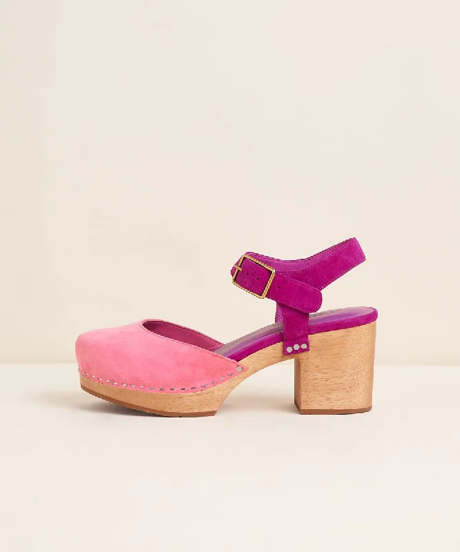 Maud Two Tone Mary Jane Clog | Flamingo