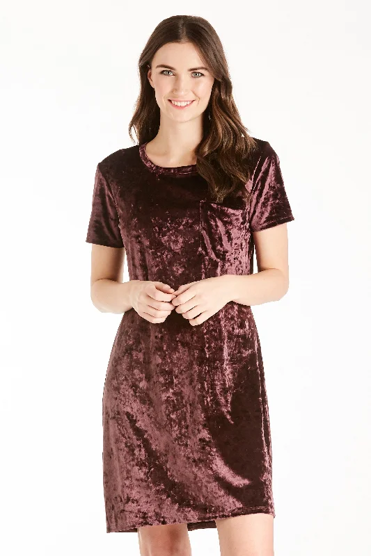 Another Love Alex Velvet Dress (Plum)