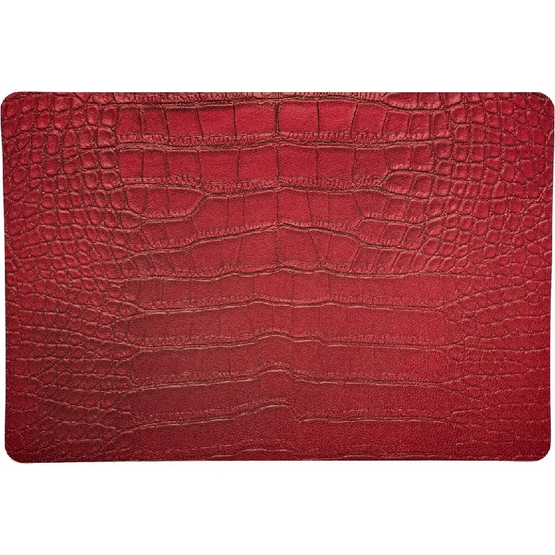 Crocodile Chelsea Garden Red 17.5 Rectangle Pebble Placemats, Set Of 4