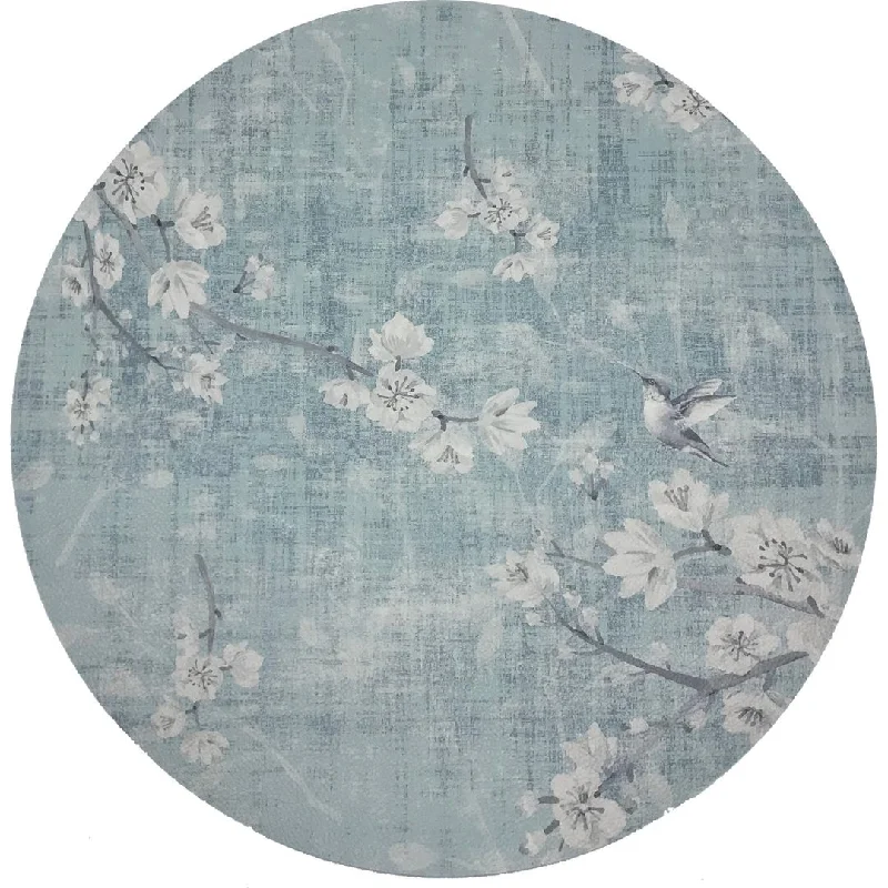 Blossom Fantasia Sky 16 Round Pebble Placemats, Set Of 4