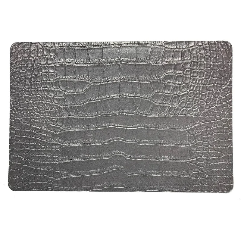 Crocodile Silver 17.5 Rectangle Pebble Placemats, Set Of 4