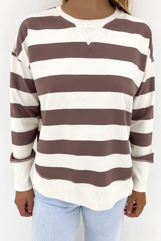 Striped Delilah Crew Mocha