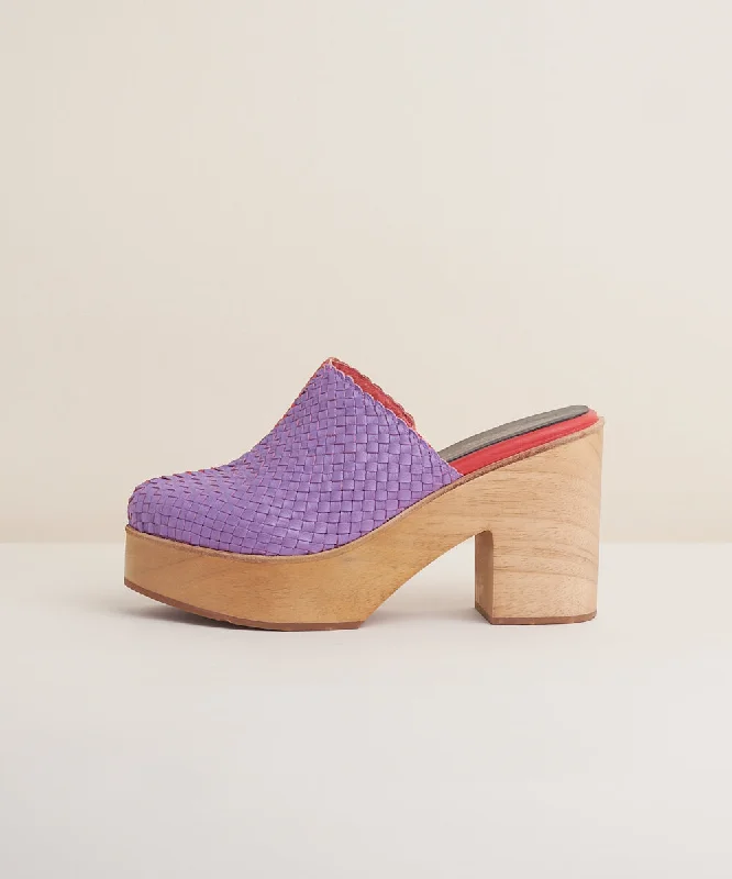 Marlo Low Heel Wooden Clog | Tropical