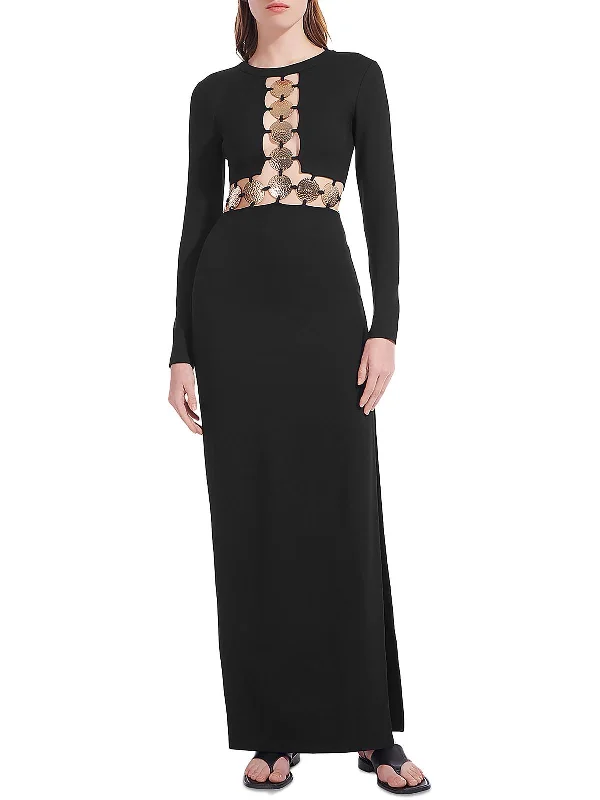 Womens CUT-OUT GOLD Cocktail And Party Dress