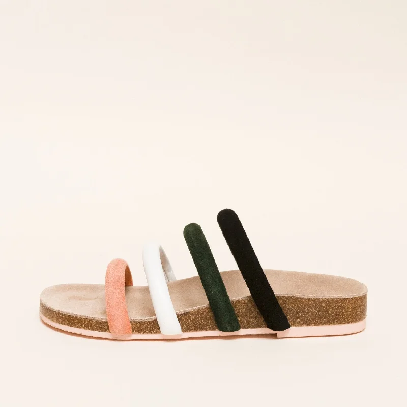 Gloria Strappy Cork Bottom Sandal | Multi Black