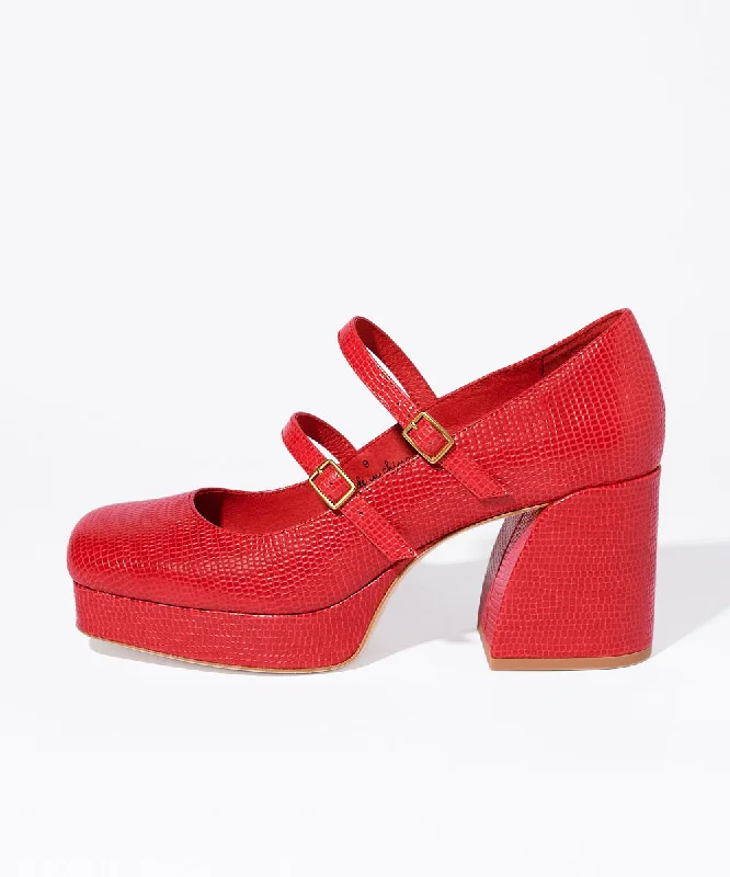 Bizzy Retro Inspired Chunky Strapped Heel | Vamp