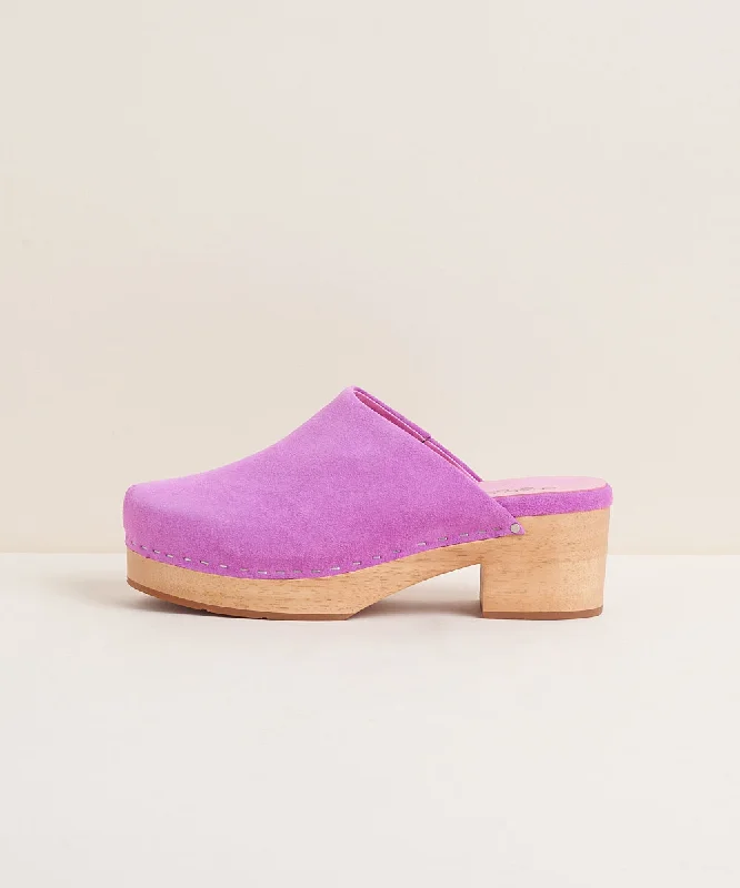 Martino Low Heel Wooden Clog | Orchid