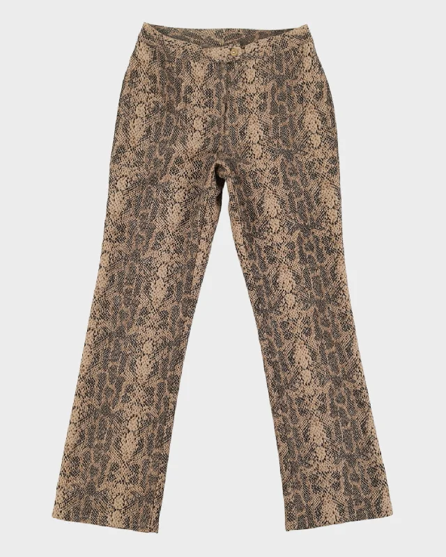 Vintage 90s Star CCC Brown Reptile Print Trousers - W28