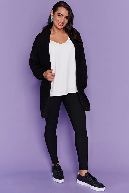 Helena Black Knit Cardi